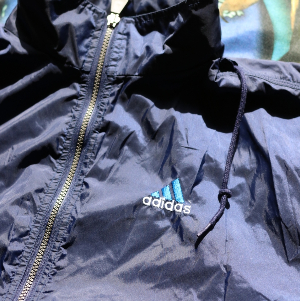 Vintage Adidas Windbreaker Large colorblock logo retro three 3 stripes striped - Picture 4 of 5